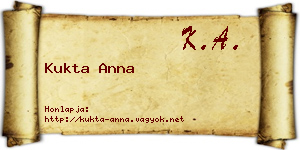 Kukta Anna névjegykártya