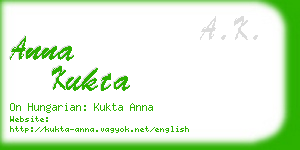 anna kukta business card